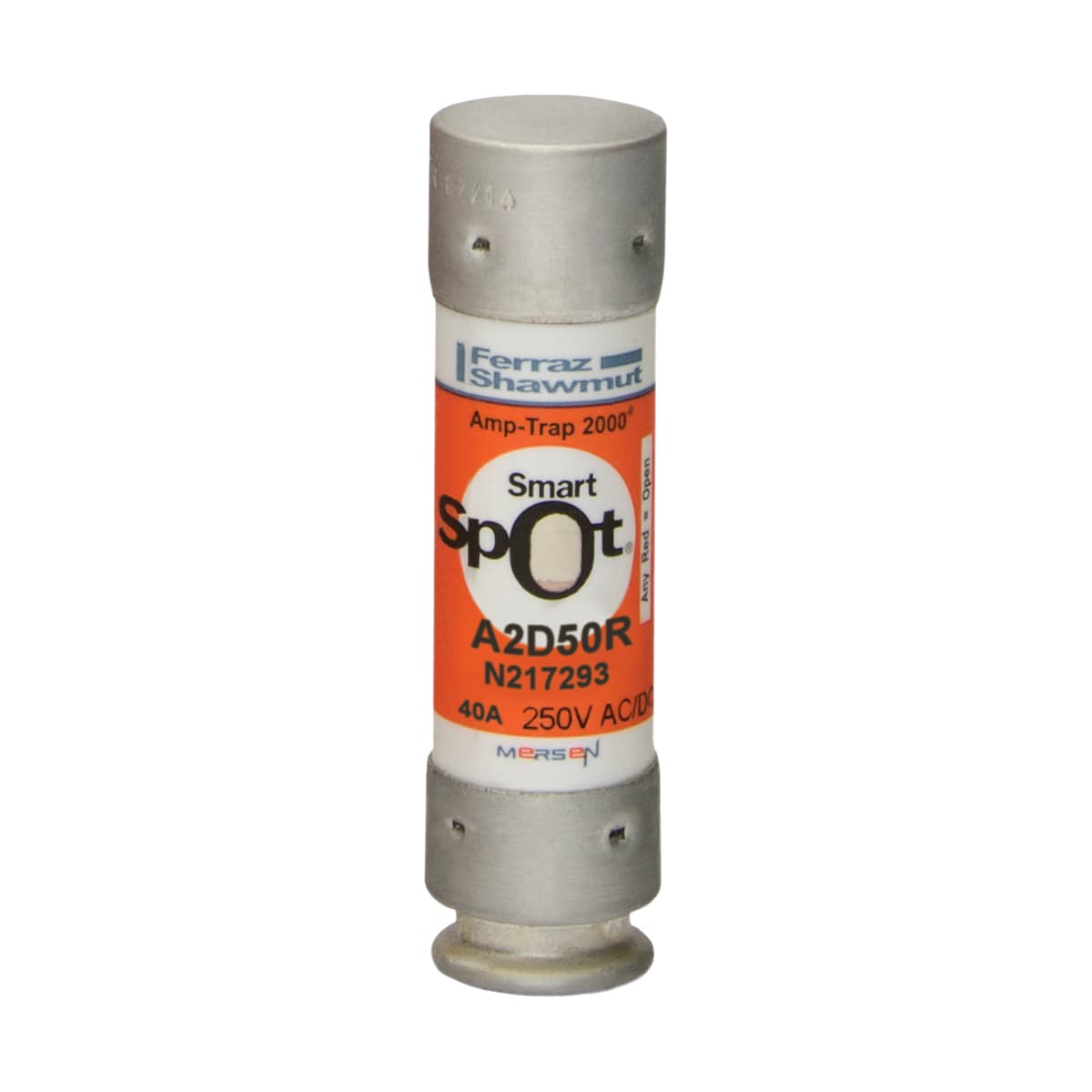 Mersen A2D50R A2D50R Mersen - Fuse A2D-R - Class RK1 - Time-Delay 250VAC 250VDC 50A Ferrule SmartSpot® Amp-Trap 2000® Mersen A2D50R A2D50R Mersen - Fuse A2D-R - Class RK1 - Time-Delay 250VAC 250VDC 50A Ferrule SmartSpot® Amp-Trap 2000®