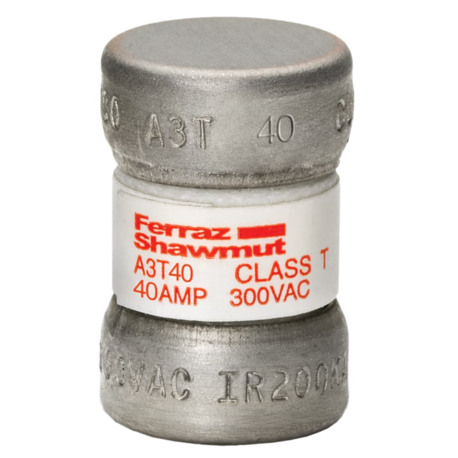 Mersen A3T40 A3T40 Mersen - Fuse A3T - Class T - Fast-Acting 300VAC 160VDC 40A Ferrule Amp-Trap® Mersen A3T40 A3T40 Mersen - Fuse A3T - Class T - Fast-Acting 300VAC 160VDC 40A Ferrule Amp-Trap®