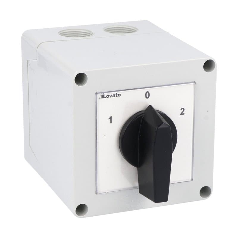Lovato Electric 7GN3275P 7GN3275P Lovato - Enclosed rotary cam switch 7GN series, changeover switch 4 poles 32A in plastic enclosure 90X90mm with black handle Lovato Electric 7GN3275P 7GN3275P Lovato - Enclosed rotary cam switch 7GN series, changeover switch 4 poles 32A in plastic enclosure 90X90mm with black handle