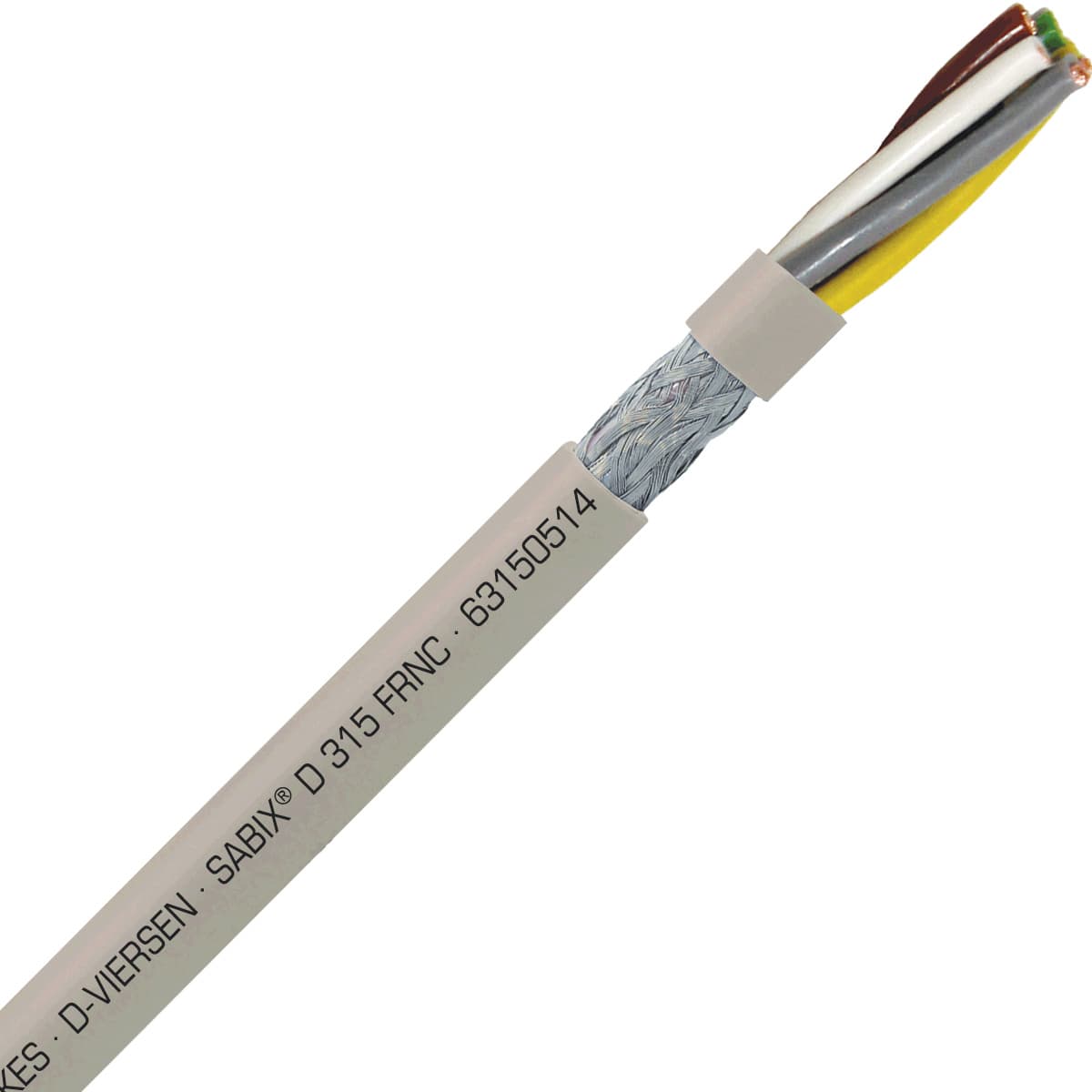 SAB 63150514 SABIX D 315 FRNC -26 AWG/5c, halogen-free flame retardant flexible SABIX data cable, CE, RoHS SAB 63150514 SABIX D 315 FRNC -26 AWG/5c, halogen-free flame retardant flexible SABIX data cable, CE, RoHS