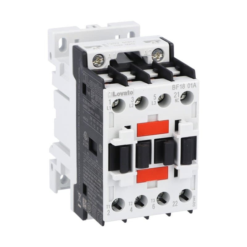 Lovato Electric BF1801A230 BF1801A230 Lovato - Three-pole contactor, IEC operating current Ie (AC3) = 18A, AC coil 50/60Hz, 230VAC, 1NC auxiliary contact Lovato Electric BF1801A230 BF1801A230 Lovato - Three-pole contactor, IEC operating current Ie (AC3) = 18A, AC coil 50/60Hz, 230VAC, 1NC auxiliary contact
