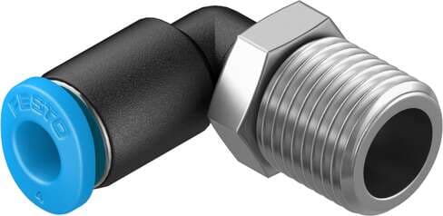 Festo 153334 push-in L-fitting QSML-1/8-4 360° orientable, male thread with external hexagon. Size: Mini, Nominal size: 2,5 mm, Type of seal on screw-in stud: coating, Assembly position: Any, Container size: 10 Festo 153334 push-in L-fitting QSML-1/8-4 360° orientable, male thread with external hexagon. Size: Mini, Nominal size: 2,5 mm, Type of seal on screw-in stud: coating, Assembly position: Any, Container size: 10