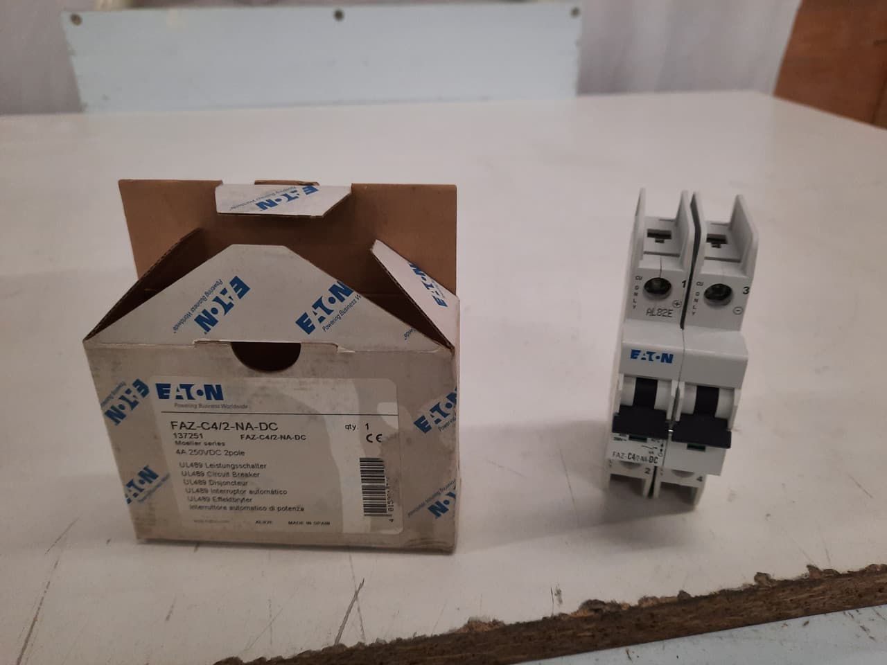 Eaton FAZ-C4/2-NA-DC Eaton FAZ branch protector,UL 489 Industrial miniature circuit breaker - supplementary protector,Medium levels of inrush current are expected,4 A,10 kAIC,Two-pole,125 Vdc per pole,5-10X /n,50-60 Hz,Screw terminals,C Curve Eaton FAZ-C4/2-NA-DC Eaton FAZ branch protector,UL 489 Industrial miniature circuit breaker - supplementary protector,Medium levels of inrush current are expected,4 A,10 kAIC,Two-pole,125 Vdc per pole,5-10X /n,50-60 Hz,Screw terminals,C Curve