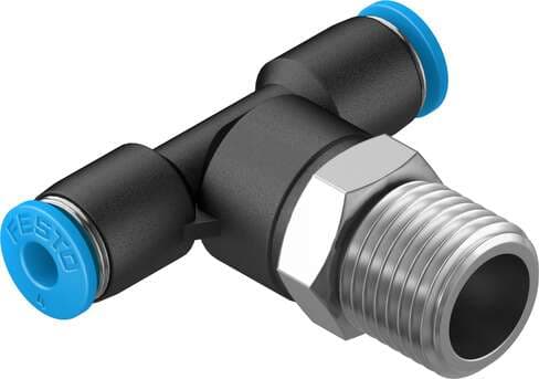 Festo 190668 push-in T-fitting QST-1/4-4 360° orientable, male thread with external hexagon. Size: Standard, Nominal size: 2,8 mm, Type of seal on screw-in stud: coating, Assembly position: Any, Container size: 10 Festo 190668 push-in T-fitting QST-1/4-4 360° orientable, male thread with external hexagon. Size: Standard, Nominal size: 2,8 mm, Type of seal on screw-in stud: coating, Assembly position: Any, Container size: 10