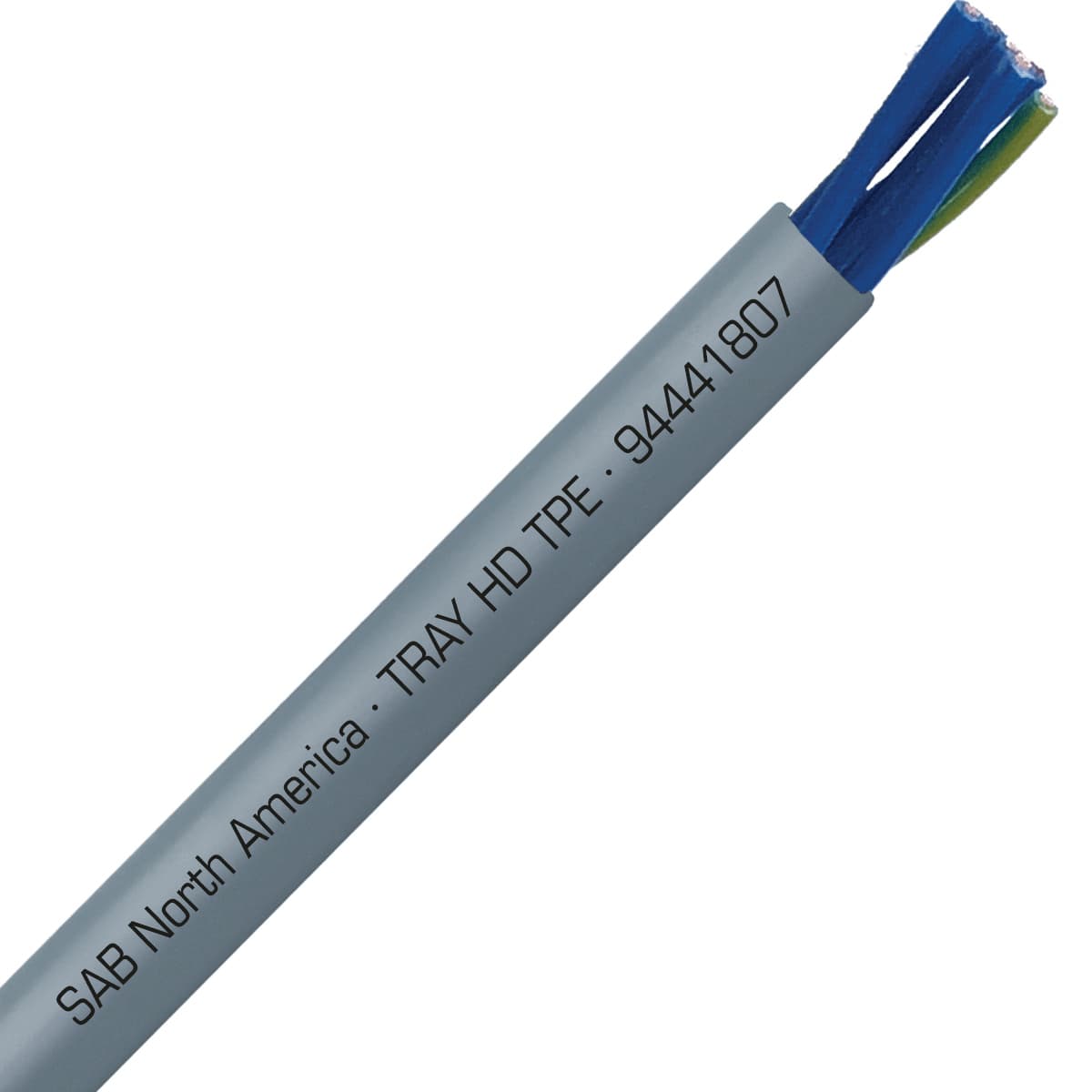 SAB 94441807 TRAY HD TPE - 18 AWG/7c, heavy duty exposed run TPE tray cable with blue conductors, UL, CSA, CE, RoHS SAB 94441807 TRAY HD TPE - 18 AWG/7c, heavy duty exposed run TPE tray cable with blue conductors, UL, CSA, CE, RoHS