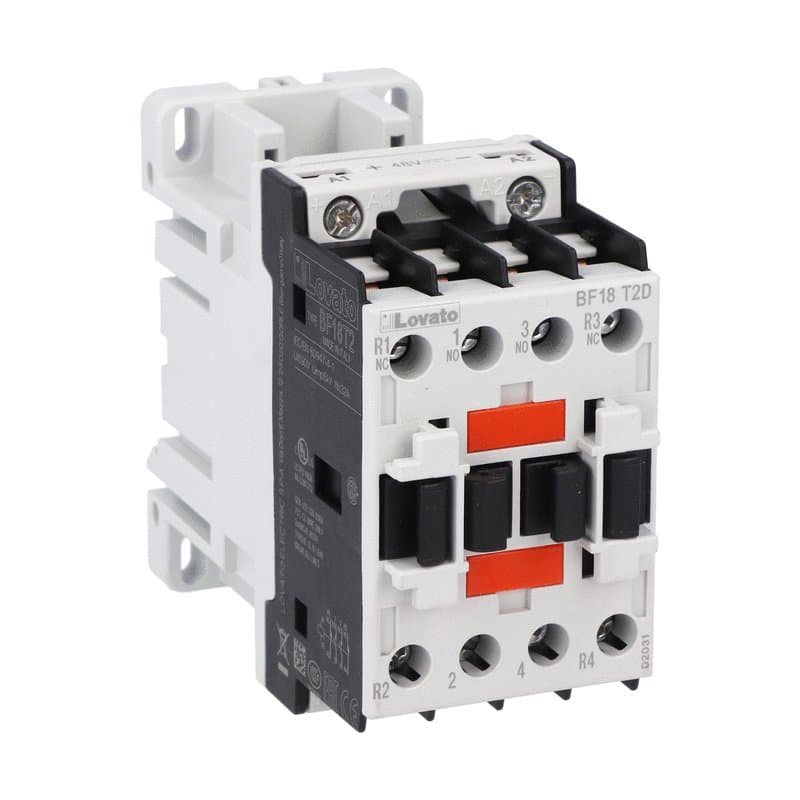 Lovato Electric BF18T2D220 BF18T2D220 Lovato - Four-pole contactor, IEC operating current Ith (AC1) = 32A, DC coil, 220VDC, 2NO and 2NC Lovato Electric BF18T2D220 BF18T2D220 Lovato - Four-pole contactor, IEC operating current Ith (AC1) = 32A, DC coil, 220VDC, 2NO and 2NC