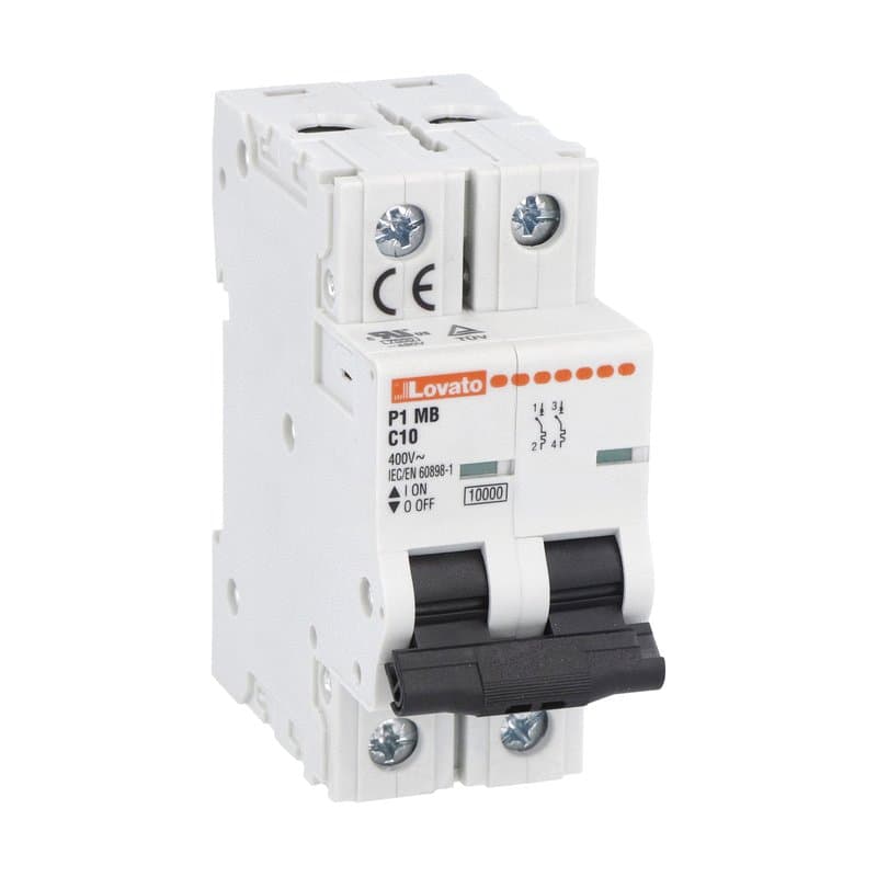 Lovato Electric P1MB2PC08 P1MB2PC08 Lovato - Miniature circuit breaker, 2P - 10kA. 2 modules, characteristic C, 8A Lovato Electric P1MB2PC08 P1MB2PC08 Lovato - Miniature circuit breaker, 2P - 10kA. 2 modules, characteristic C, 8A