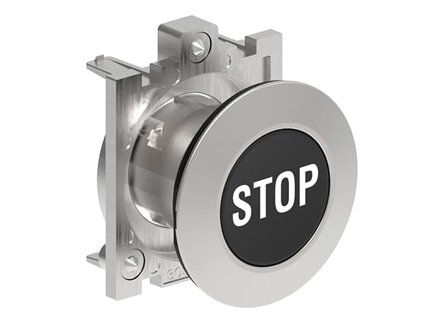Lovato Electric LPFB1132 LPFB1132 Lovato - Pushbutton actuator, spring return, with symbol dia: 30mm Platinum series flat metal, flush, STOP/Black Lovato Electric LPFB1132 LPFB1132 Lovato - Pushbutton actuator, spring return, with symbol dia: 30mm Platinum series flat metal, flush, STOP/Black