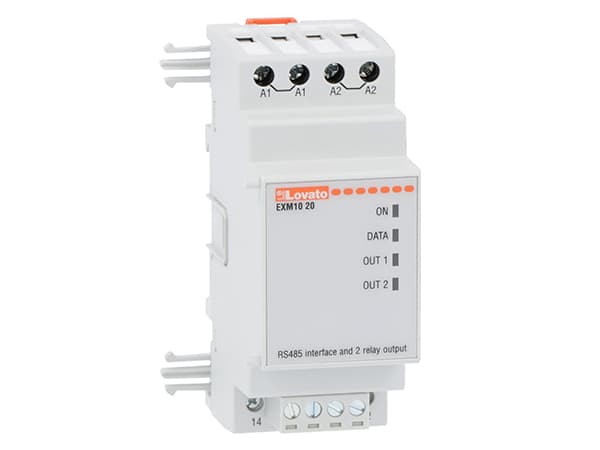 Lovato Electric EXM1020 EXM1020 Lovato - Expansion module EXM series for modular products, opto-isolated RS485 interface and 2 relay outputs, rated 5A 250VAC Lovato Electric EXM1020 EXM1020 Lovato - Expansion module EXM series for modular products, opto-isolated RS485 interface and 2 relay outputs, rated 5A 250VAC