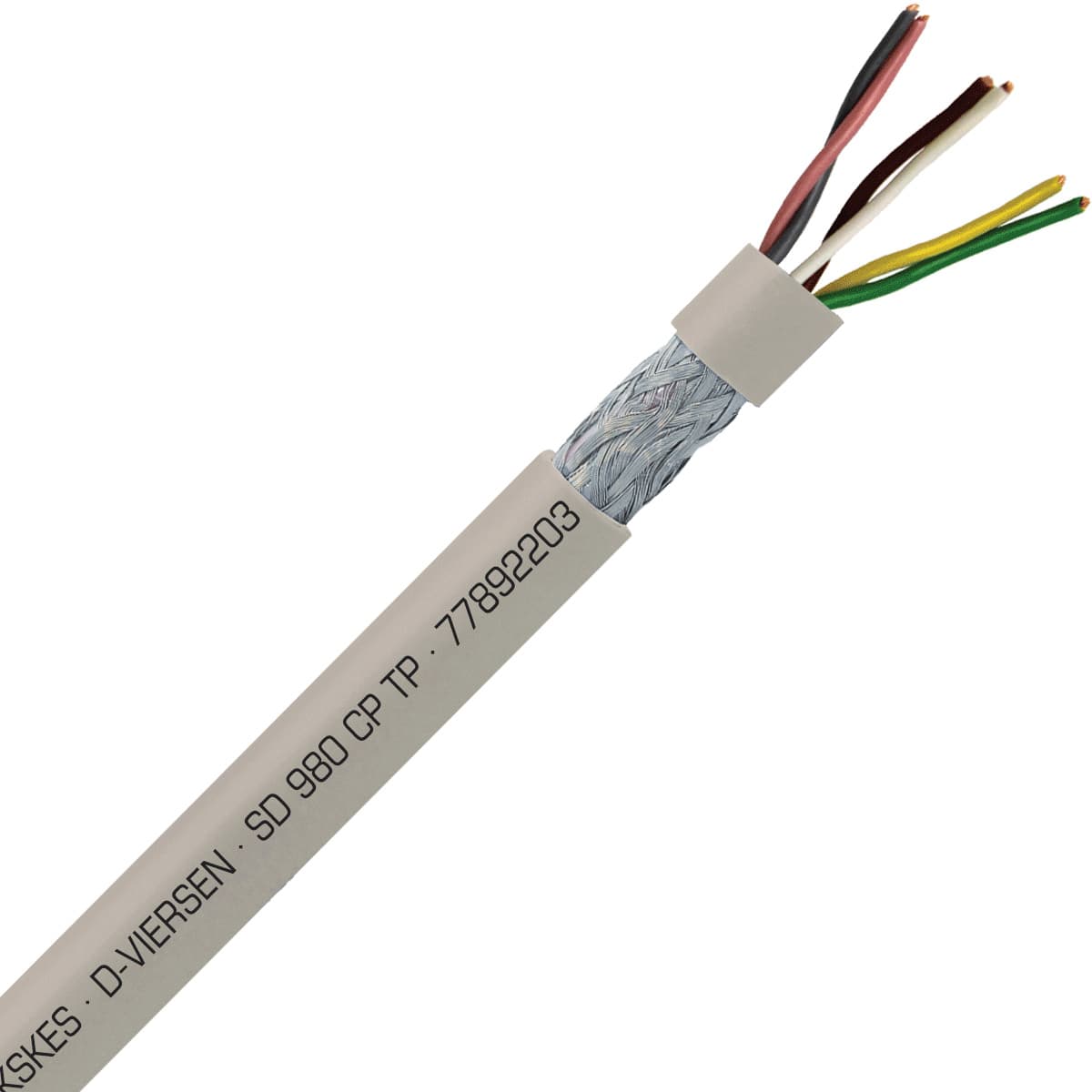 SAB 77892203 SD 980 CP TP - 22 AWG/3pr, shielded halogen-free continuous flex heavy duty PUR data cable, UL, CSA, CE, RoHS SAB 77892203 SD 980 CP TP - 22 AWG/3pr, shielded halogen-free continuous flex heavy duty PUR data cable, UL, CSA, CE, RoHS