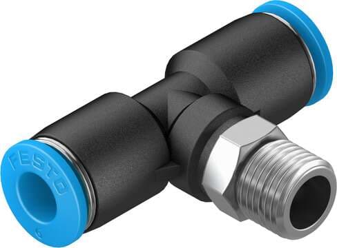 Festo 153107 push-in T-fitting QST-1/8-6 360° orientable, male thread with external hexagon. Size: Standard, Nominal size: 4,2 mm, Type of seal on screw-in stud: coating, Assembly position: Any, Container size: 10 Festo 153107 push-in T-fitting QST-1/8-6 360° orientable, male thread with external hexagon. Size: Standard, Nominal size: 4,2 mm, Type of seal on screw-in stud: coating, Assembly position: Any, Container size: 10