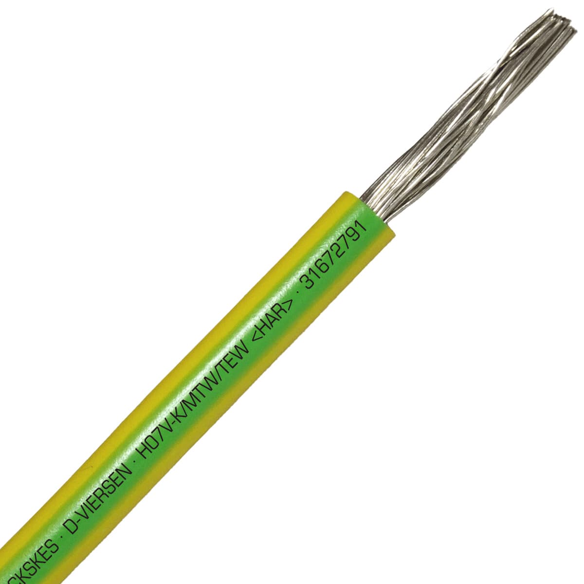 SAB 31672791 H07V-K/MTW/TEW- (HAR/UL/CSA/CE) - 2 AWG hook-up wire, Green/Yellow SAB 31672791 H07V-K/MTW/TEW- (HAR/UL/CSA/CE) - 2 AWG hook-up wire, Green/Yellow