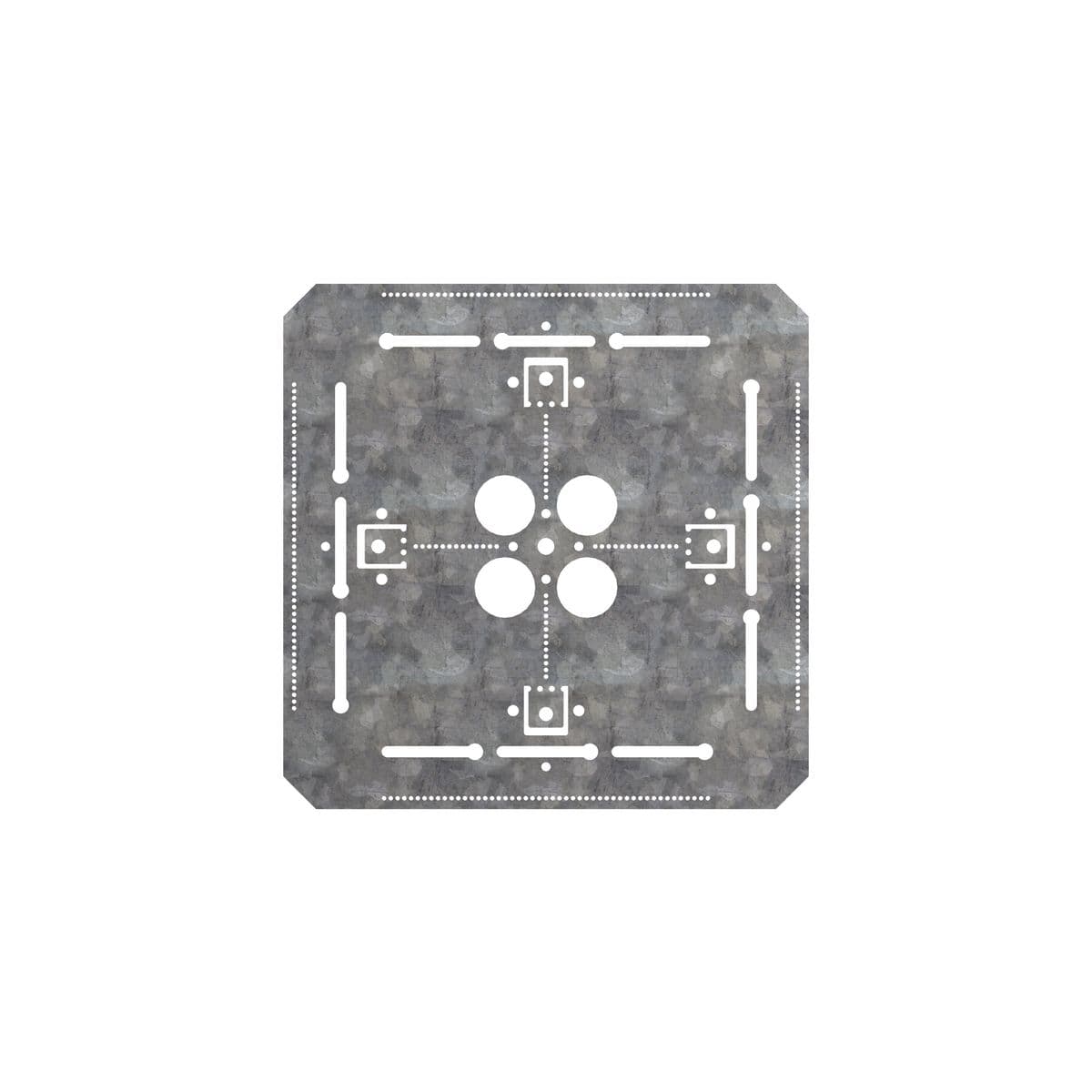 Hubbell 9112R Flat Box/Conduit Support Plate, 12 inches ; Mount horizontally or vertically from a single ½" threaded rod ; Bendable tabs secure plate in vertical installation ; Multiple markings for easier box alignment ; Pre-punched holes for rear raceway access ; Ho Hubbell 9112R Flat Box/Conduit Support Plate, 12 inches ; Mount horizontally or vertically from a single ½" threaded rod ; Bendable tabs secure plate in vertical installation ; Multiple markings for easier box alignment ; Pre-punched holes for rear raceway access ; Ho