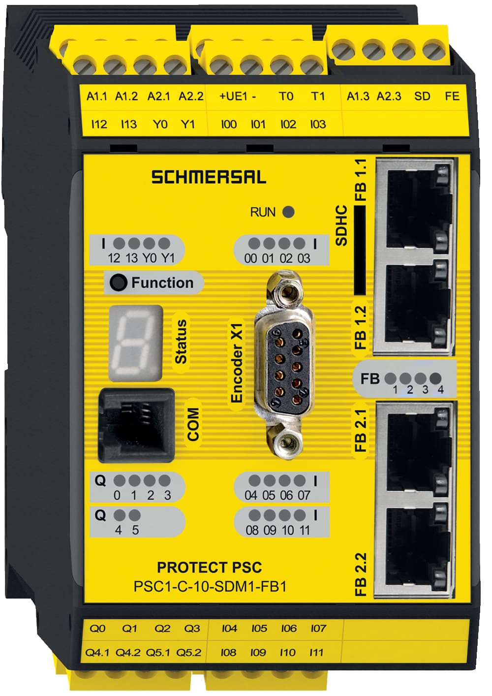 Schmersal PSC1-C-10-SDM1-FB1-ECFS PSC1-C-10-SDM1-FB1-ECFS Schmersal - Safety controllers; PROTECT PSC1; Memory card; Device in safety fieldbus networks; integrated SD-Bus-Gateway; Modular expansion with up to 64 inputs / outputs; 4 safe 2 A pp-switching semiconductor outputs, switchable to 2 safe p- / n-switching semiconduc Schmersal PSC1-C-10-SDM1-FB1-ECFS PSC1-C-10-SDM1-FB1-ECFS Schmersal - Safety controllers; PROTECT PSC1; Memory card; Device in safety fieldbus networks; integrated SD-Bus-Gateway; Modular expansion with up to 64 inputs / outputs; 4 safe 2 A pp-switching semiconductor outputs, switchable to 2 safe p- / n-switching semiconduc