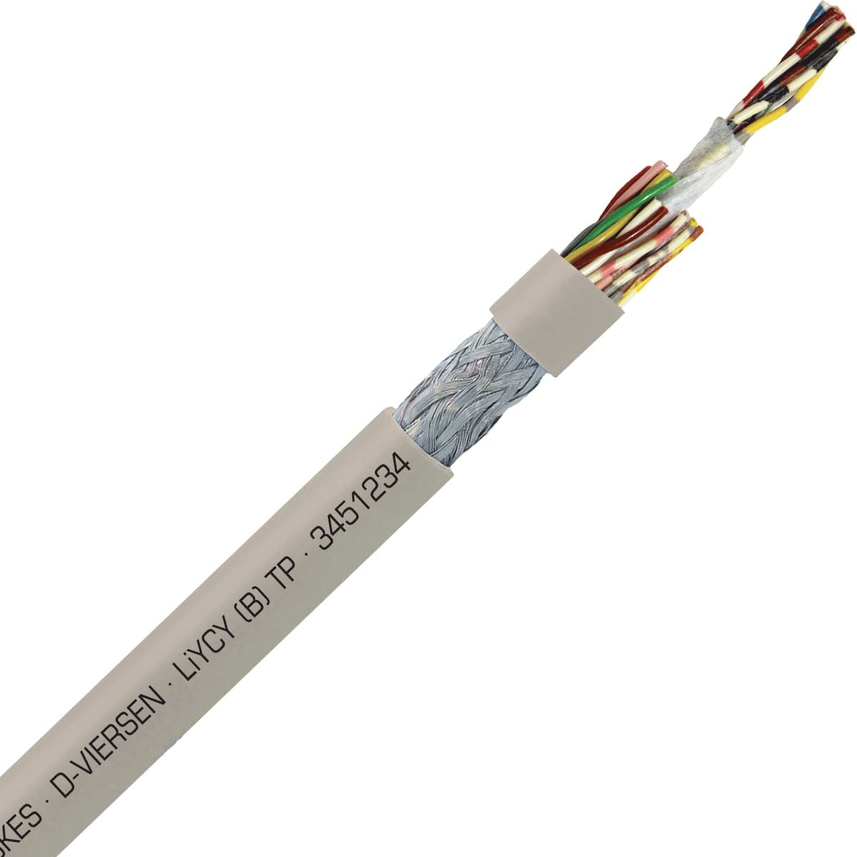 SAB 3451234 LiYCY (B) TP - 22 AWG/12pr, shielded multi-paired signal and control PVC cable with DIN color code SAB 3451234 LiYCY (B) TP - 22 AWG/12pr, shielded multi-paired signal and control PVC cable with DIN color code