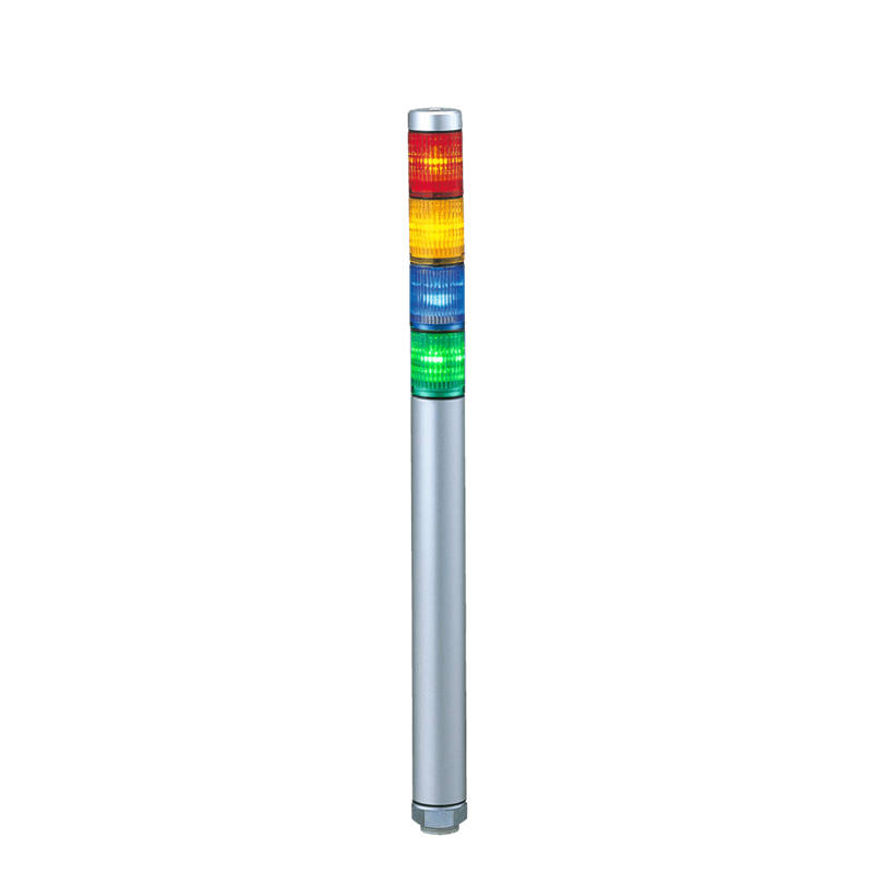 Patlite MP-402-RYBG 30mm 4-Tier LED Signal Tower, 24V AC/DC, Direct Mount, Silver Body, LED: Red, Amber, Blue, Green Patlite MP-402-RYBG 30mm 4-Tier LED Signal Tower, 24V AC/DC, Direct Mount, Silver Body, LED: Red, Amber, Blue, Green