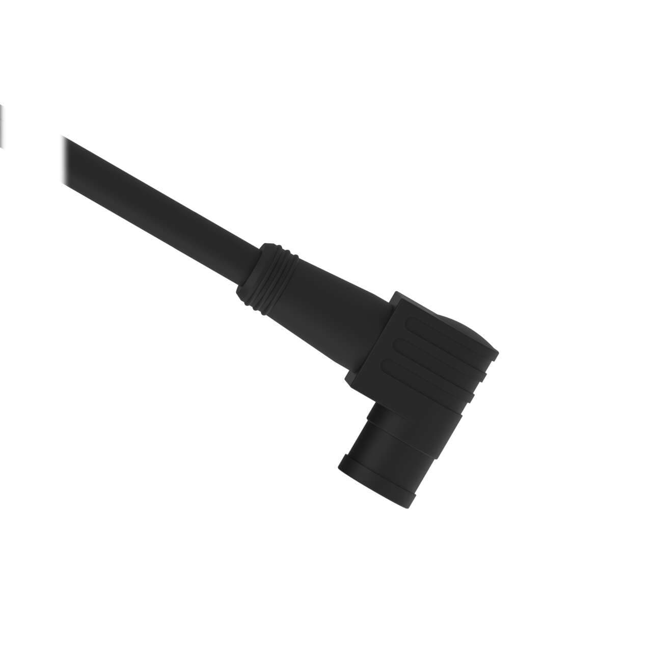 Banner PKW4ZS-2 Cordset: Single Ended M8 Snap; 4-pin Right-Angle Female Connector with Shield; 2 m (6.56 ft) Black PUR Jacket; Nylon Black Nut Banner PKW4ZS-2 Cordset: Single Ended M8 Snap; 4-pin Right-Angle Female Connector with Shield; 2 m (6.56 ft) Black PUR Jacket; Nylon Black Nut