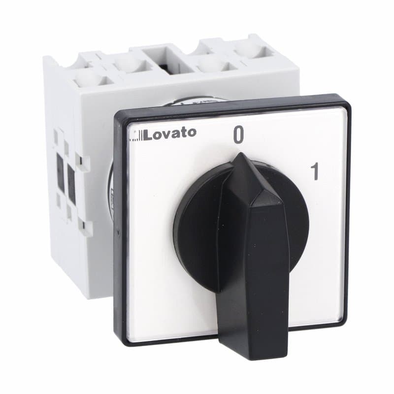 Lovato Electric GX1690U GX1690U Lovato - Rotary cam switch GX series, ON-OFF switch 1 pole 16A, for front mounting with black handle, front plate 48X48mm Lovato Electric GX1690U GX1690U Lovato - Rotary cam switch GX series, ON-OFF switch 1 pole 16A, for front mounting with black handle, front plate 48X48mm