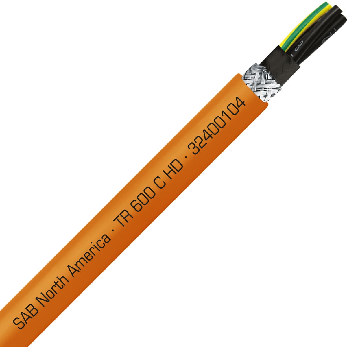 SAB 32400104 TR 600 C HD - 1 AWG/4c, shielded oil resistant heavy duty flexible exposed run orange TPE tray cable, UL, CSA, CE, RoHS SAB 32400104 TR 600 C HD - 1 AWG/4c, shielded oil resistant heavy duty flexible exposed run orange TPE tray cable, UL, CSA, CE, RoHS