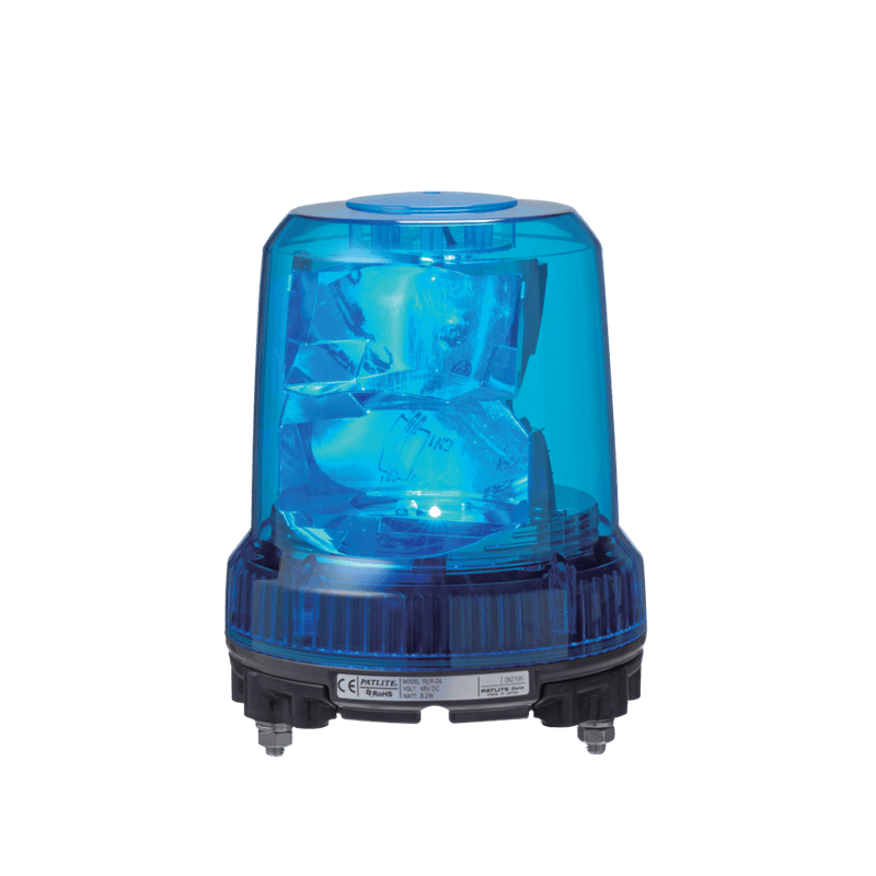 Patlite RLR-M2-B 162mm Rotating Warning Light with high vibration resistance; 100-240V AC, 140mm base, Blue LED Patlite RLR-M2-B 162mm Rotating Warning Light with high vibration resistance; 100-240V AC, 140mm base, Blue LED