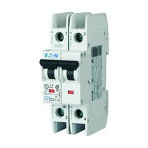 Eaton FAZ-C16/2-RT Miniature circuit breaker, 2 pole, 16 A, C trip curve, 277/480 VAC, ring-tongue terminals, UL489 Eaton FAZ-C16/2-RT Miniature circuit breaker, 2 pole, 16 A, C trip curve, 277/480 VAC, ring-tongue terminals, UL489
