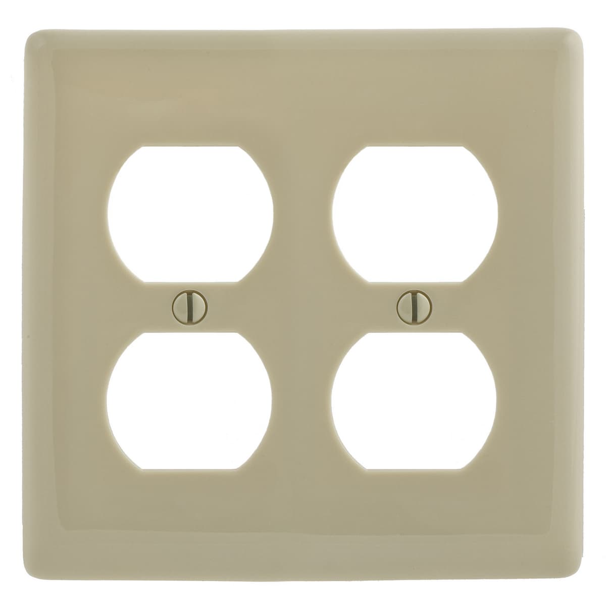 Hubbell NP82I Wallplates and Box Covers, Wallplate, Nylon, 2-Gang, 2) Duplex, Ivory ; Reinforcement ribs for extra strength ; Captive screw feature holds mounting screw in place ; High-impact, self-extinguishing nylon material ; Standard Size is 1/8" larger to give yo Hubbell NP82I Wallplates and Box Covers, Wallplate, Nylon, 2-Gang, 2) Duplex, Ivory ; Reinforcement ribs for extra strength ; Captive screw feature holds mounting screw in place ; High-impact, self-extinguishing nylon material ; Standard Size is 1/8" larger to give yo