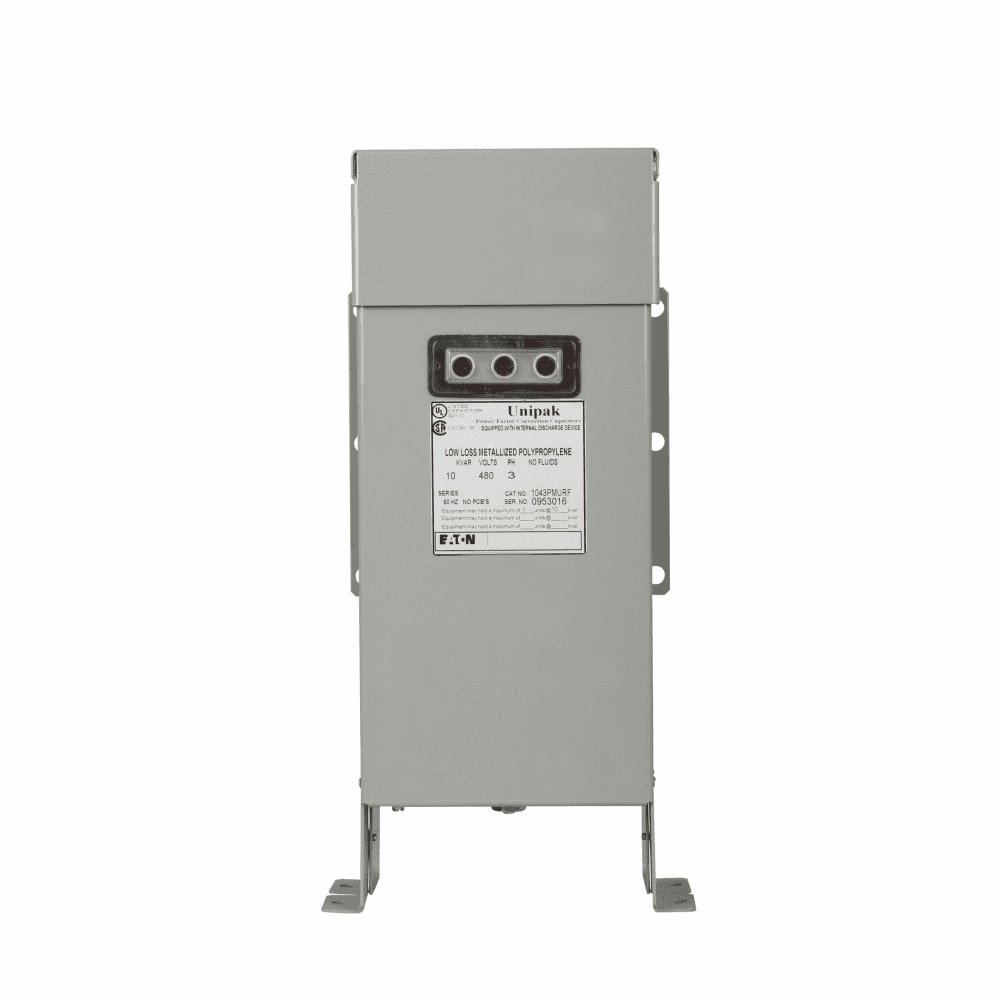 Eaton 2063PMURN 2063PMURN Eaton - Eaton LV Unipak capacitor bank, UNIPAK, Low Voltage Fixed Capacitor Banks, 19.6A, 600V, Three-phase, 20 kVAR, Unprotected, Non-fused, 14 ga. steel finished with durable powder coat finish, A2 Frame Eaton 2063PMURN 2063PMURN Eaton - Eaton LV Unipak capacitor bank, UNIPAK, Low Voltage Fixed Capacitor Banks, 19.6A, 600V, Three-phase, 20 kVAR, Unprotected, Non-fused, 14 ga. steel finished with durable powder coat finish, A2 Frame