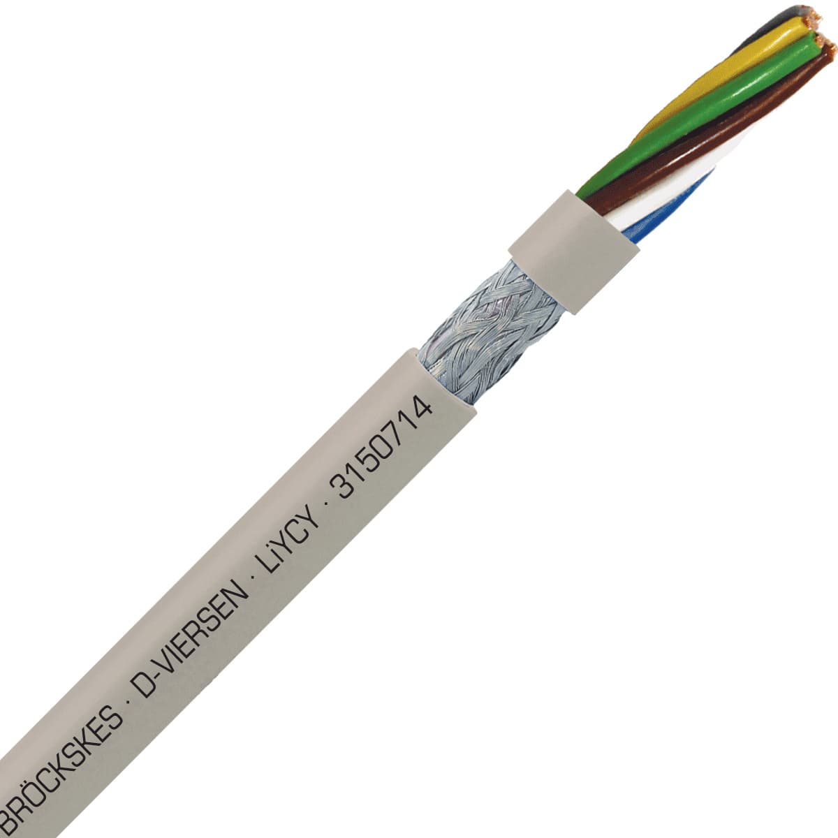 SAB 3150714 LiYCY - 26 AWG/7c, shielded multi-conductor signal and control PVC cable with DIN color code SAB 3150714 LiYCY - 26 AWG/7c, shielded multi-conductor signal and control PVC cable with DIN color code