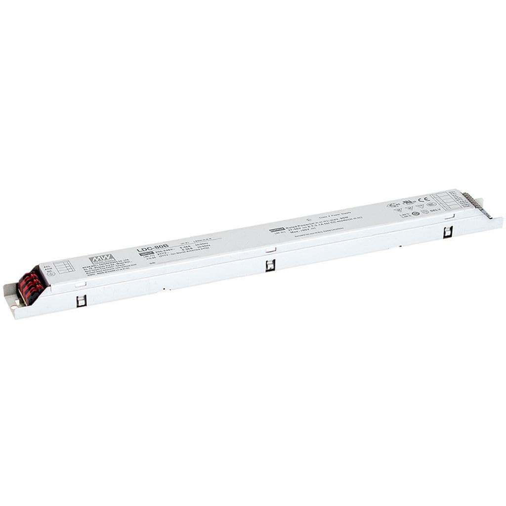 MEAN WELL LDC-80B AC-DC Linear LED driver Constant Power Mode; Output 56Vdc at 2.1A; Metal housing design; 3-in-1 dimming 0-10Vdc PWM resistance MEAN WELL LDC-80B AC-DC Linear LED driver Constant Power Mode; Output 56Vdc at 2.1A; Metal housing design; 3-in-1 dimming 0-10Vdc PWM resistance