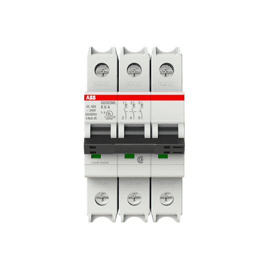 ABB Control SU203ML-K6 SU203ML-K6 ABB Control - MCB SU200ML 3P K 6A UL 489 ABB Control SU203ML-K6 SU203ML-K6 ABB Control - MCB SU200ML 3P K 6A UL 489