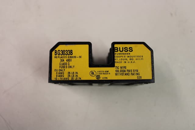 BG3033B Part Image. Manufactured by Cooper Bussmann.