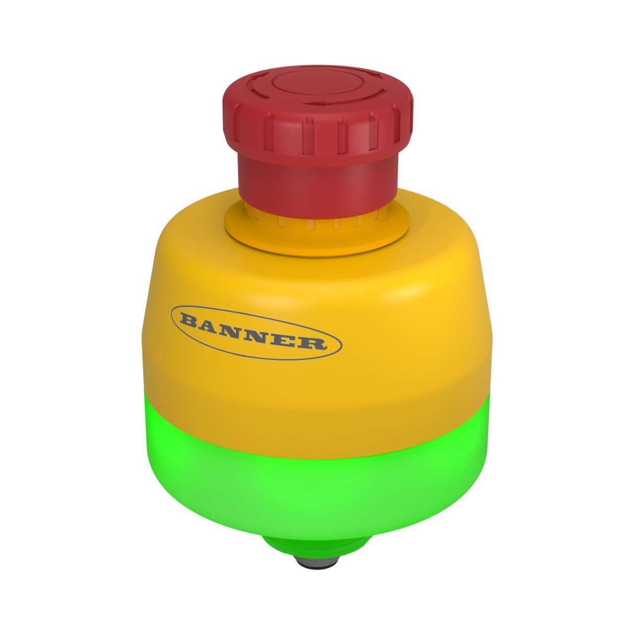 Banner SSA-EB1PLGR-12ECQ8 SSA-EB1 30 mm Mount Emergency Stop Push Button; Green and Red Flash/Solid Illuminated Base; 40 mm Actuator; IP65; Contacts: 2NC/1NO-PNP; 8-pin M12 Integral QD Banner SSA-EB1PLGR-12ECQ8 SSA-EB1 30 mm Mount Emergency Stop Push Button; Green and Red Flash/Solid Illuminated Base; 40 mm Actuator; IP65; Contacts: 2NC/1NO-PNP; 8-pin M12 Integral QD