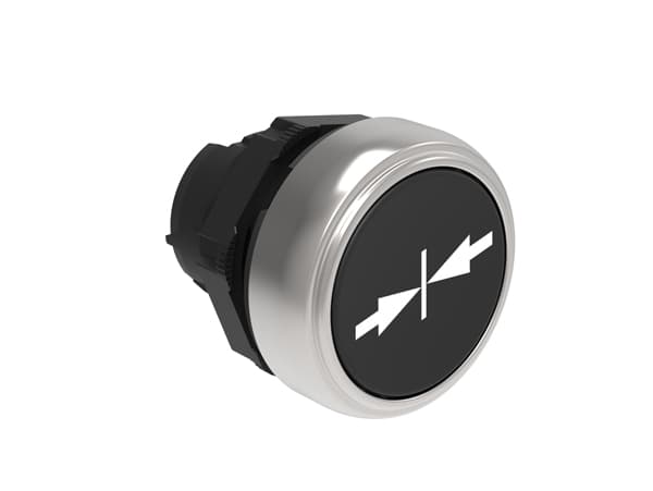 Lovato Electric LPCB1512 LPCB1512 Lovato - Pushbutton actuator, spring return, with symbol dia: 22mm Platinum series chromed plastic, flush, → ║←/Black Lovato Electric LPCB1512 LPCB1512 Lovato - Pushbutton actuator, spring return, with symbol dia: 22mm Platinum series chromed plastic, flush, → ║←/Black