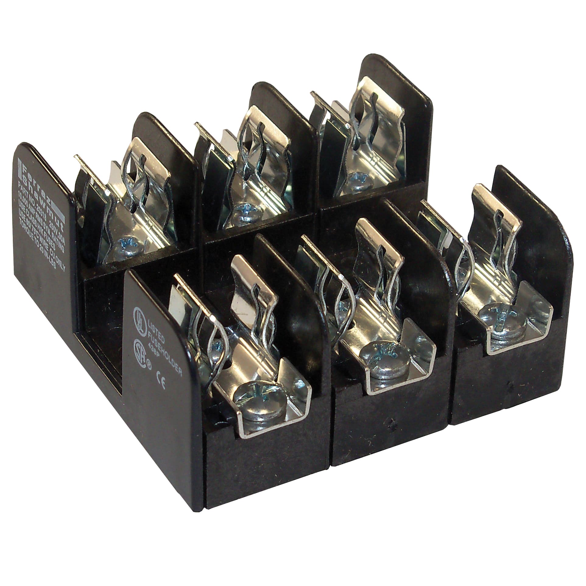 Mersen 20318 20318 Mersen - Fuse Block 250VAC 250VDC Class H/K 30A 3-Pole Screw with Reinforced Clip Mersen 20318 20318 Mersen - Fuse Block 250VAC 250VDC Class H/K 30A 3-Pole Screw with Reinforced Clip