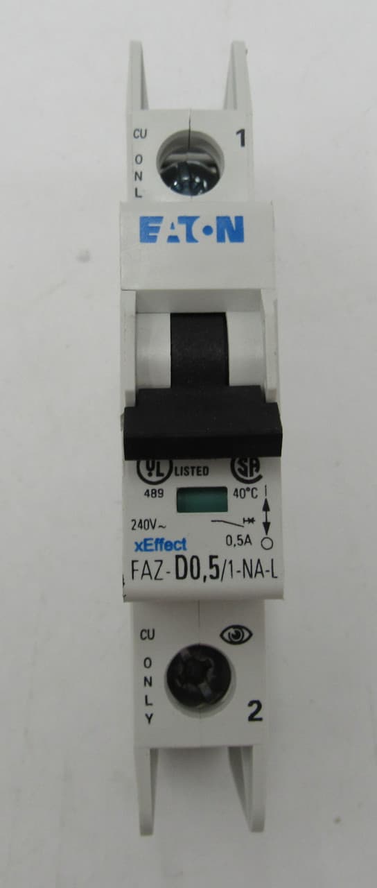 Eaton FAZ-D0.5/1-NA-L Eaton FAZ-D0.5/1-NA-L Miniature Circuit Breakers (MCBs) FAZ 1P 0.5A 240V 50/60Hz 1Ph Eaton FAZ-D0.5/1-NA-L Eaton FAZ-D0.5/1-NA-L Miniature Circuit Breakers (MCBs) FAZ 1P 0.5A 240V 50/60Hz 1Ph