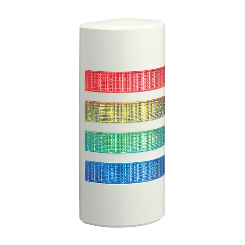 Patlite WEP-402FB-RYGB 37.5mm Profile 4-Tier Wall Mount Signal Tower, Flashing, Alarm, Ivory Body. LED Colors: Red, Amber, Green, Blue Patlite WEP-402FB-RYGB 37.5mm Profile 4-Tier Wall Mount Signal Tower, Flashing, Alarm, Ivory Body. LED Colors: Red, Amber, Green, Blue