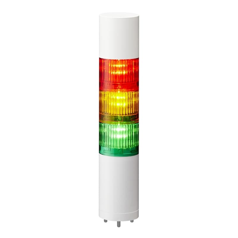 Patlite LR5-302WJBW-RYG 50mm 3-tier Signal Tower, 24V DC, Direct Mount with Cable, Flashing/Buzzer, Off-white. LED mod: green, amber, red Patlite LR5-302WJBW-RYG 50mm 3-tier Signal Tower, 24V DC, Direct Mount with Cable, Flashing/Buzzer, Off-white. LED mod: green, amber, red