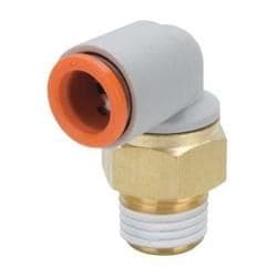 SMC KQ2L11-36AS SMC One-Touch Fitting, Male elbow, 3/8" Tube (OD) x 3/8" NPT Brass Thread with Sealant SMC KQ2L11-36AS SMC One-Touch Fitting, Male elbow, 3/8" Tube (OD) x 3/8" NPT Brass Thread with Sealant