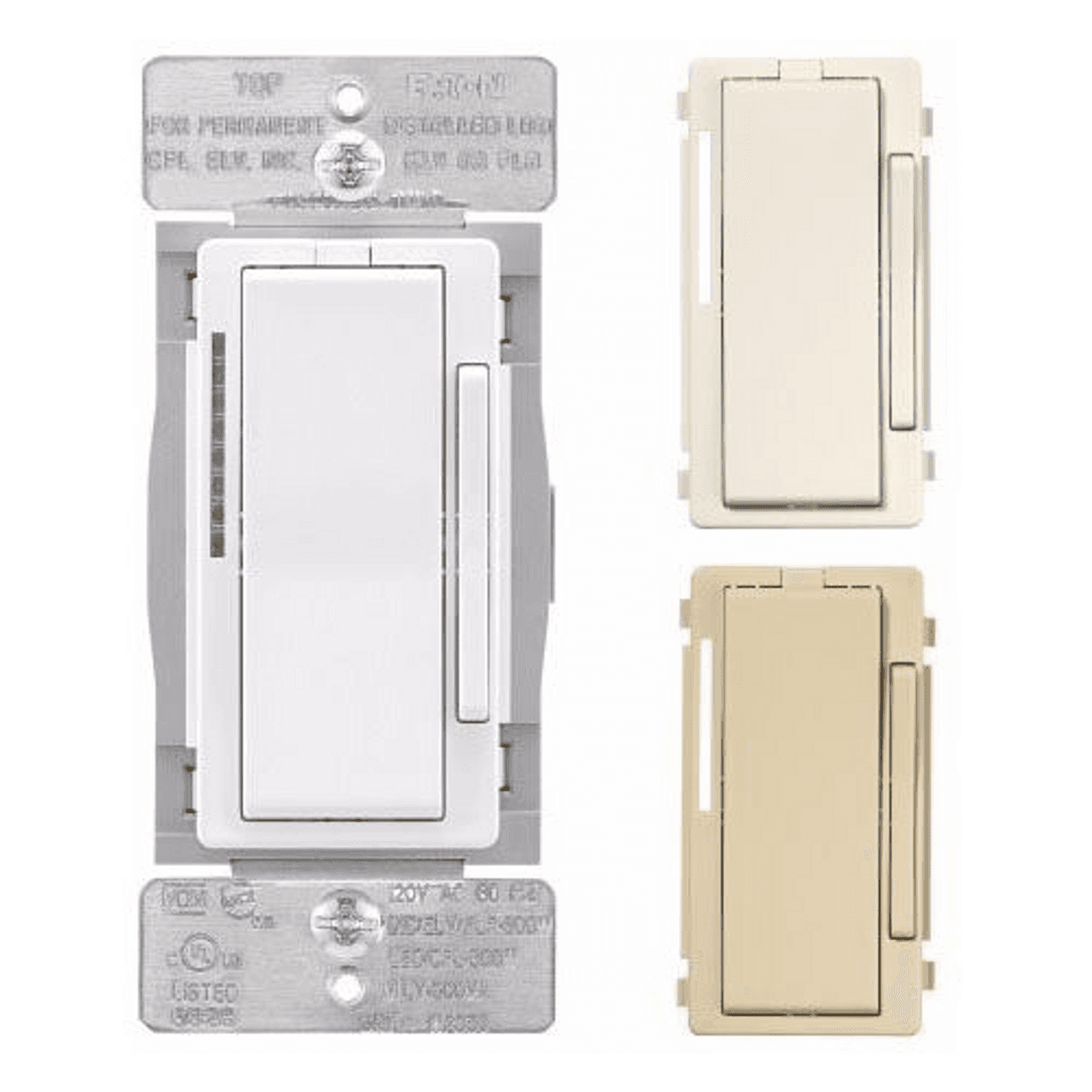Eaton WFD30-C2-SP-L WFD30-C2-SP-L Eaton - Eaton Wi-Fi smart dimmer switch,Residential,Flush,120V,Back and side wire,White,Ivory,Light Almond,60Hz,1-pole,Multi,1-gang,,450W Dimmable LED/CFL,600W Incandescent,Halogen,Magnetic Low Voltage,Electronic Low Voltage,Used with WACD,WiFi Eaton WFD30-C2-SP-L WFD30-C2-SP-L Eaton - Eaton Wi-Fi smart dimmer switch,Residential,Flush,120V,Back and side wire,White,Ivory,Light Almond,60Hz,1-pole,Multi,1-gang,,450W Dimmable LED/CFL,600W Incandescent,Halogen,Magnetic Low Voltage,Electronic Low Voltage,Used with WACD,WiFi