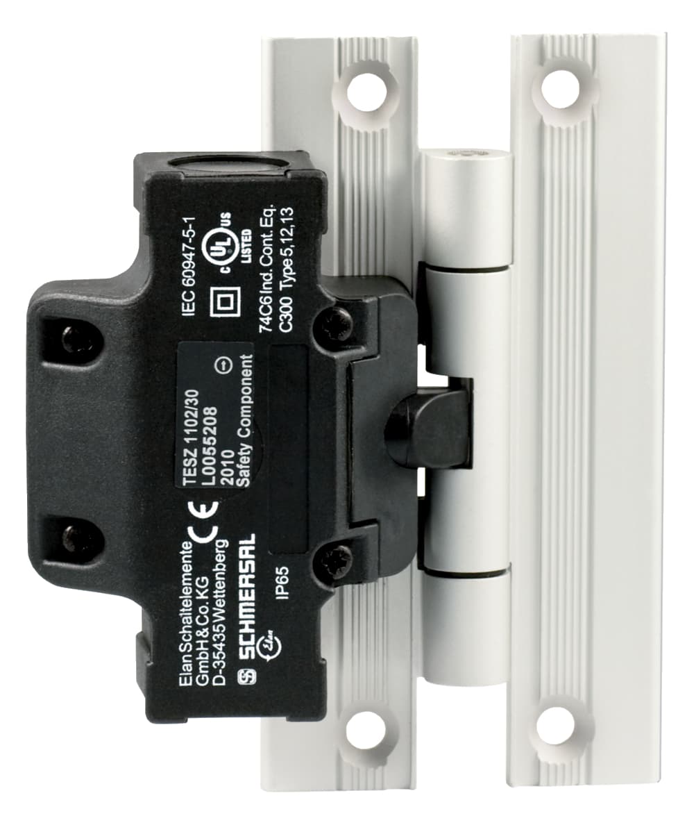 Schmersal TESZ102/S/30 Safety switch for hinged guards; Hinge safety switch; 2 cable entries M 20 x 1.5; Simple fitting, especially on 30 mm profiles; Thermoplastic enclosure; Double-insulated; Good resistance to oil and petroleum spirit; 111,5 mm x 92 mm x 36 mm Schmersal TESZ102/S/30 Safety switch for hinged guards; Hinge safety switch; 2 cable entries M 20 x 1.5; Simple fitting, especially on 30 mm profiles; Thermoplastic enclosure; Double-insulated; Good resistance to oil and petroleum spirit; 111,5 mm x 92 mm x 36 mm