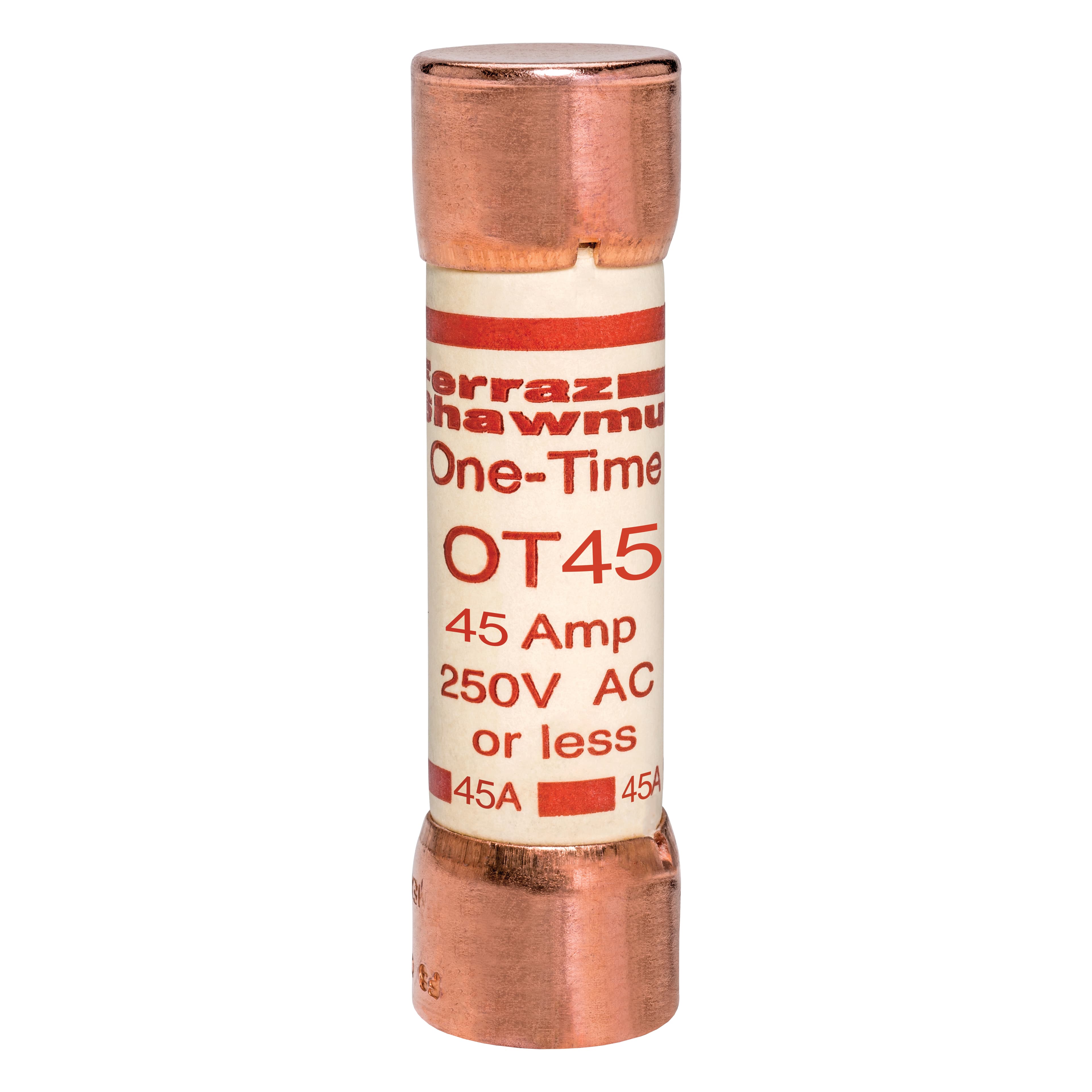 Mersen OT45 OT45 Mersen - Fuse OT - Class K5 - Fast-Acting 250VAC 250VDC 45A Ferrule Amp-Trap® Mersen OT45 OT45 Mersen - Fuse OT - Class K5 - Fast-Acting 250VAC 250VDC 45A Ferrule Amp-Trap®