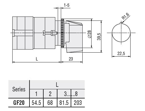 Lovato Electric GF2006U11 GF2006U11 Lovato - Rotary cam switch GF series, ON-OFF switch 2 poles 20A, for front mounting with black handle without front plate for hole dia: 22mm fixing Lovato Electric GF2006U11 GF2006U11 Lovato - Rotary cam switch GF series, ON-OFF switch 2 poles 20A, for front mounting with black handle without front plate for hole dia: 22mm fixing