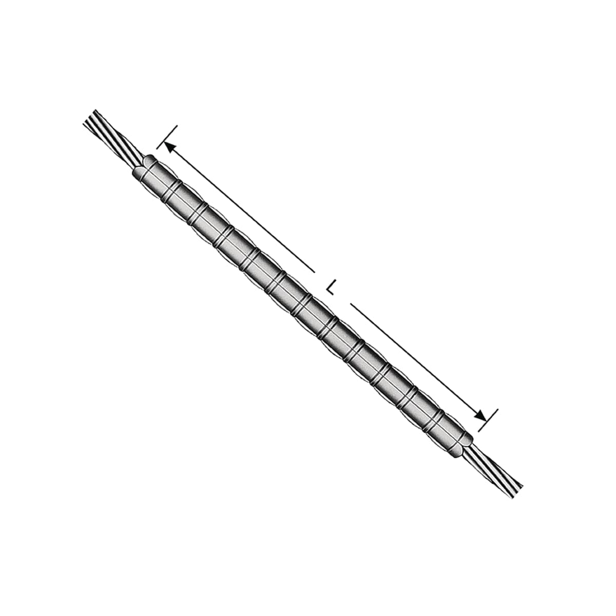 Hubbell YCU25A Cast AL repair sleeve for restoring conductivity to damaged conductor, Index: 243. Hubbell YCU25A Cast AL repair sleeve for restoring conductivity to damaged conductor, Index: 243.