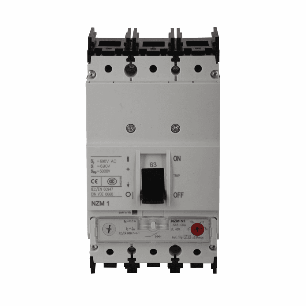 Eaton NZMN1-AF45-NA NZMN1-AF45-NA Eaton - Eaton Series NZM complete molded case circuit breaker, NZM1-frame, NZMN1, Thermal-magnetic trip, 300-500A trip rating, Three-pole, 45A, 690 Vac, 500 Vdc, 50 kAIC, Distribution circuit protection, 45-45A, Front frame clamp, 45-45A Eaton NZMN1-AF45-NA NZMN1-AF45-NA Eaton - Eaton Series NZM complete molded case circuit breaker, NZM1-frame, NZMN1, Thermal-magnetic trip, 300-500A trip rating, Three-pole, 45A, 690 Vac, 500 Vdc, 50 kAIC, Distribution circuit protection, 45-45A, Front frame clamp, 45-45A