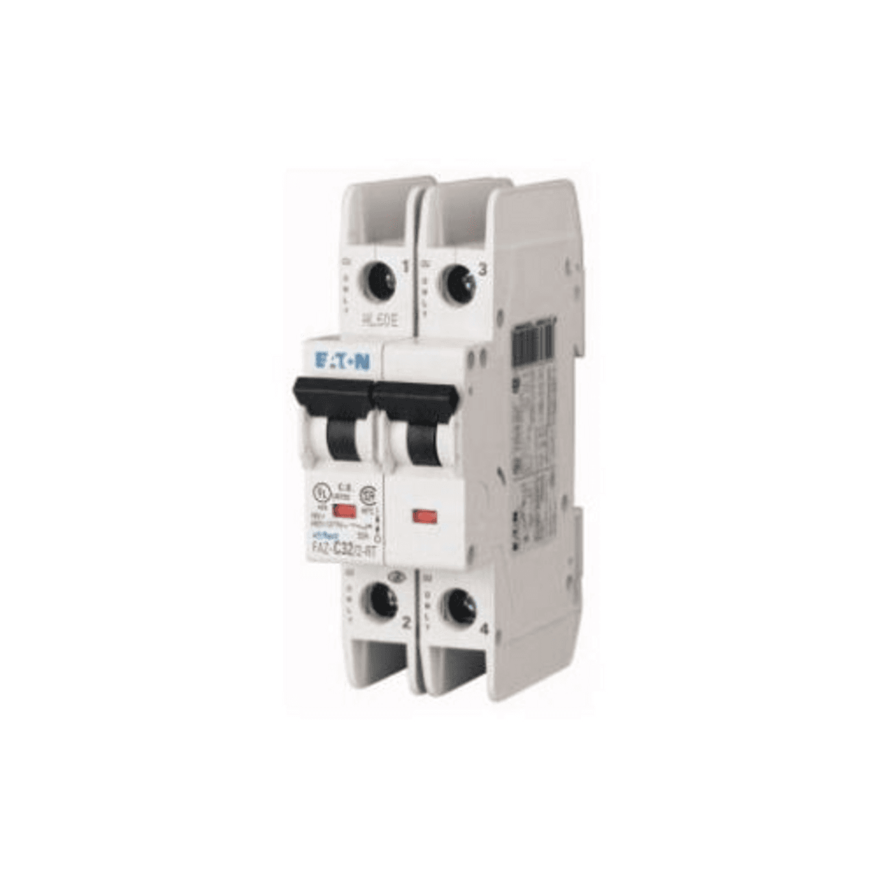 Eaton FAZ-B5/2-RT Miniature circuir breaker, 2 pole, 5 A, B trip curve, 277/480 VAC, ring-tongue terminals, UL489 Eaton FAZ-B5/2-RT Miniature circuir breaker, 2 pole, 5 A, B trip curve, 277/480 VAC, ring-tongue terminals, UL489