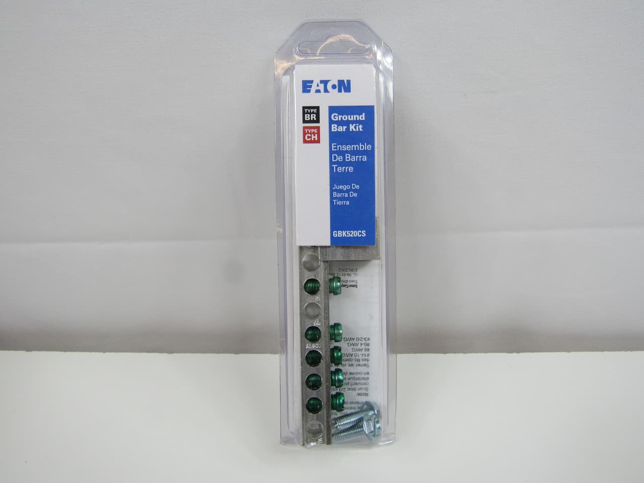 Eaton GBK520CS GBK520CS Eaton - Eaton CH Loadcenter and Breaker Accessories - 5 Terminal Ground Bar Clamshell,Clamshell pack,Ground bar kit,(1) #2/0 lug,CH,5 terminals,Quantity: 6 Eaton GBK520CS GBK520CS Eaton - Eaton CH Loadcenter and Breaker Accessories - 5 Terminal Ground Bar Clamshell,Clamshell pack,Ground bar kit,(1) #2/0 lug,CH,5 terminals,Quantity: 6