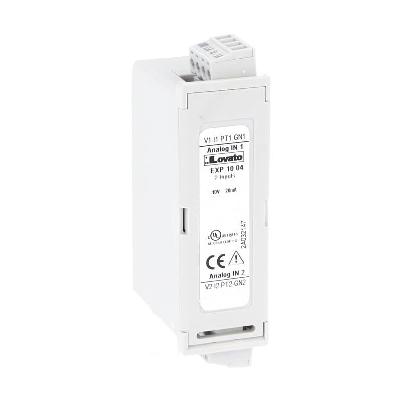 Lovato Electric EXP1004 EXP1004 Lovato - Expansion module EXP series for flush-mount products, 2 analog inputs, opto-isolated 0/4-20mA, PT100, 0-10V or 0...±5V Lovato Electric EXP1004 EXP1004 Lovato - Expansion module EXP series for flush-mount products, 2 analog inputs, opto-isolated 0/4-20mA, PT100, 0-10V or 0...±5V