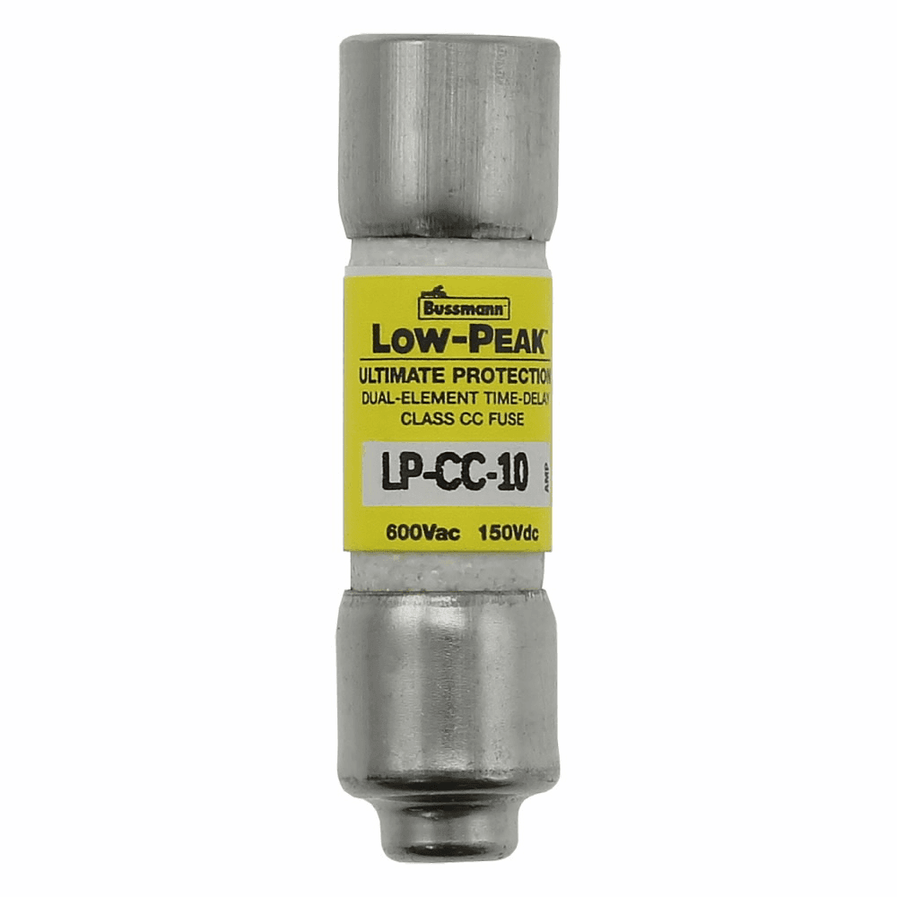 Cooper Bussmann LP-CC-10 LP-CC-10 Cooper Bussmann - Eaton Bussmann series LP-CC fuse, Current-limiting time-delay fuse, Rejection style, 10 A, Dual, CC, Non-indicating, Ferrule end x ferrule end, 12 sec at 200%, 20 kAIC at 150 Vdc,200 kAIC at 600 V, Melamine tube, 10, 600 V, 150 Vdc Cooper Bussmann LP-CC-10 LP-CC-10 Cooper Bussmann - Eaton Bussmann series LP-CC fuse, Current-limiting time-delay fuse, Rejection style, 10 A, Dual, CC, Non-indicating, Ferrule end x ferrule end, 12 sec at 200%, 20 kAIC at 150 Vdc,200 kAIC at 600 V, Melamine tube, 10, 600 V, 150 Vdc