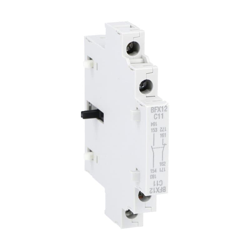 Lovato Electric BFX12C11 BFX12C11 Lovato - Auxiliary contact for side mounting. Screw terminals, for BF160...BF400 series contactors, 1NO+1NC Lovato Electric BFX12C11 BFX12C11 Lovato - Auxiliary contact for side mounting. Screw terminals, for BF160...BF400 series contactors, 1NO+1NC