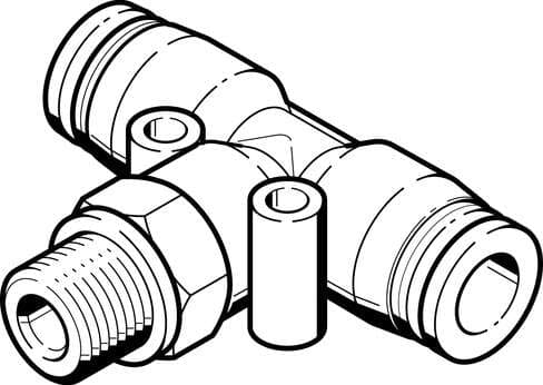 Festo 186167 push-in T-fitting QST-G1/2-16 360° orientable, male thread with external hexagon. Size: Standard, Nominal size: 13 mm, Type of seal on screw-in stud: Sealing ring, Assembly position: Any, Container size: 1 Festo 186167 push-in T-fitting QST-G1/2-16 360° orientable, male thread with external hexagon. Size: Standard, Nominal size: 13 mm, Type of seal on screw-in stud: Sealing ring, Assembly position: Any, Container size: 1